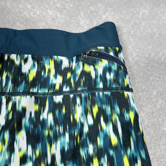 NIKE DRI-FIT RUNNING TIGHTS WOMEN’S XL GREEN RELAY PATTERNED CROP 627075-369 - Picture 10 of 13